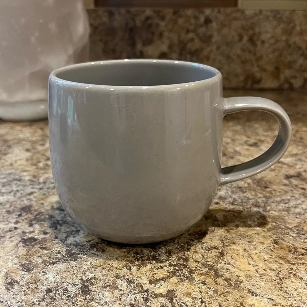 Crate&Barrel Taupe Gray Ceramic Mug 12 oz.
